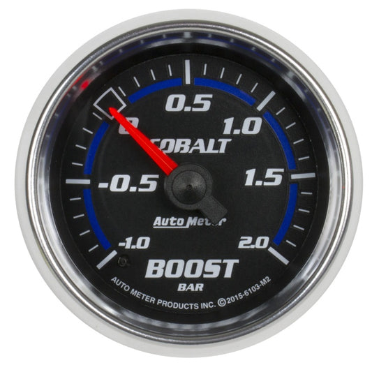 Autometer Cobalt Gauge Vac/Boost 2 1/16in -1 - +2 Bar Mechanical Cobalt 6103-M2