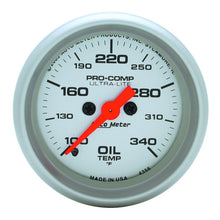 Load image into Gallery viewer, Autometer Ultra-Lite 52mm 100-340 degree F Full Sweep Electronic Oil Temperature Gauge