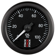 Load image into Gallery viewer, Autometer Stack 52mm 0-100 PSI 1/8in NPTF (M) Mechanical Oil Pressure Gauge - Black.