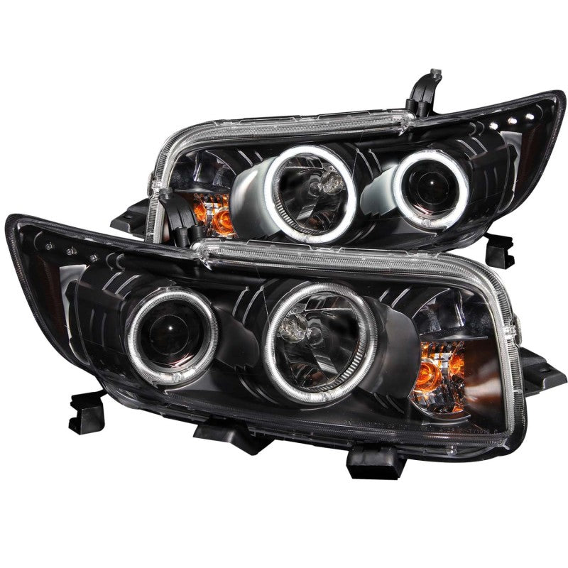 ANZO USA Scion Xb Projector Headlights W/ Halo Black; 2008-2010 - eliteracefab.com