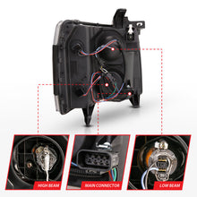 Load image into Gallery viewer, ANZO 07-13 Chevrolet Silverado 3500 Projector Headlights - Black Amber - eliteracefab.com