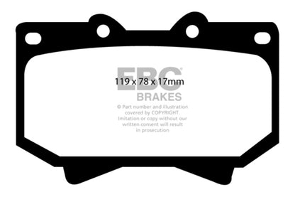 EBC 98-07 Lexus LX470 4.7 Greenstuff Front Brake Pads - eliteracefab.com