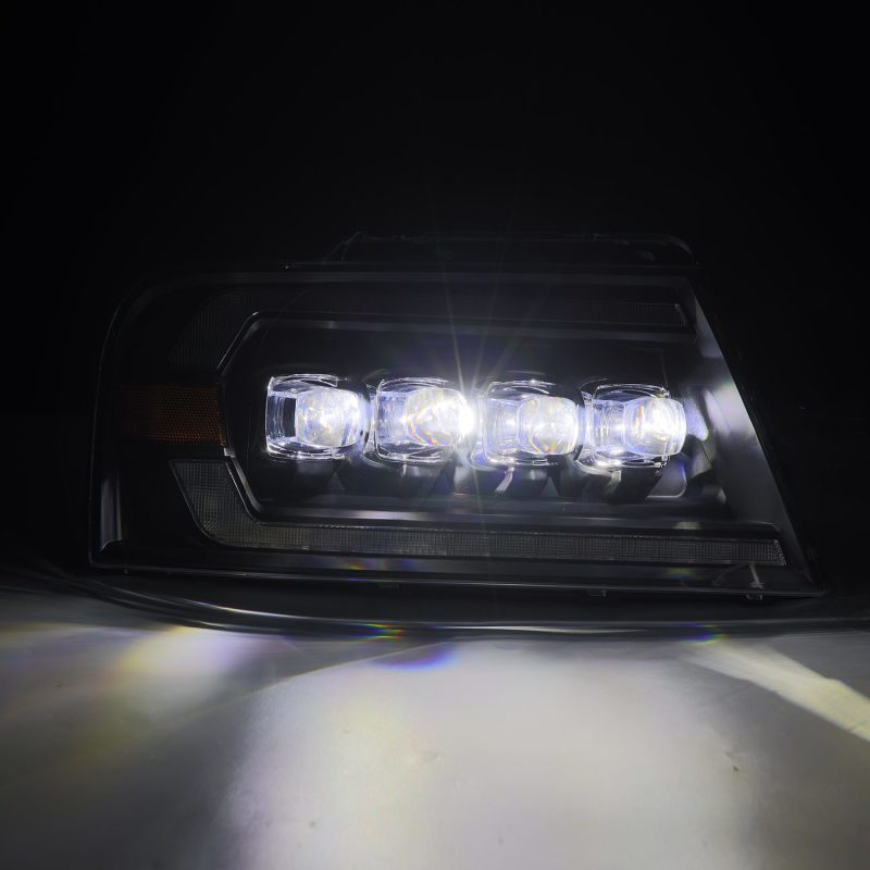 AlphaRex 880128 04-08 Ford F-150 (No 2004 Heritage) NOVA-Series LED Proj HL Alpha-Blk w/Actv Lgt / Seq. Sig