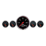 AutoMeter Gauge Kit 5 Pc. 3-3/8in. & 2-1/16in. Elec. Speedometer Designer Black