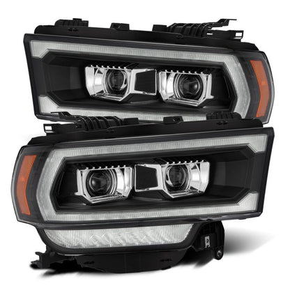 AlphaRex 880550 19-21 Ram 2500 LUXX LED Proj Headlights Plank Style Black w/Activ Light/Seq Signal/DRL