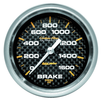 AutoMeter Gauge Brake Pressure 2- 5/8in 1600PSI Digital Stepper Motor - Carbon Fiber 4867