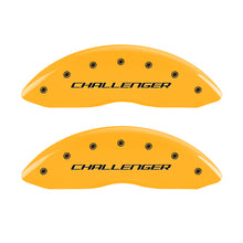 Load image into Gallery viewer, MGP 4 Caliper Covers Engraved F &amp; R Block/Challenger Yellow Finish Black Char 2006 Dodge Charger MGP