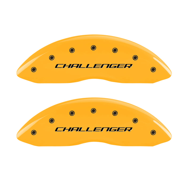 MGP 4 Caliper Covers Engraved F & R Block/Challenger Yellow Finish Black Char 2007 Dodge Charger MGP