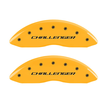 MGP 4 Caliper Covers Engraved F & R Block/Challenger Yellow Finish Black Char 2007 Dodge Charger MGP