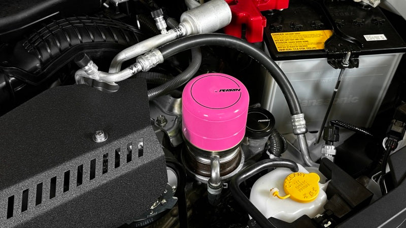 Perrin 2015+ Subaru WRX/STI Oil Filter Cover - Hyper Pink - eliteracefab.com