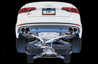 AWE Tuning Audi B9 S4 SwitchPath Exhaust - Non-Resonated (Silver 102mm Tips) AWE Tuning