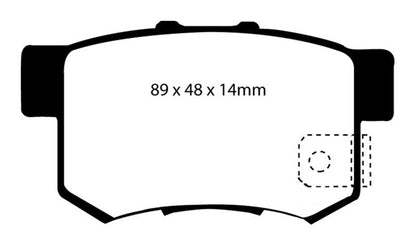 EBC 97 Acura CL 2.2 Yellowstuff Rear Brake Pads - eliteracefab.com