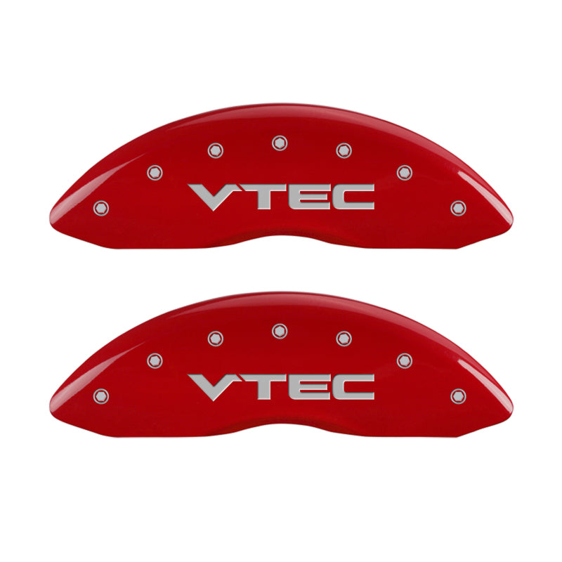 MGP 4 Caliper Covers Engraved Front & Rear Vtech Red finish silver ch MGP