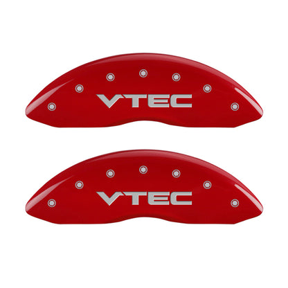 MGP 4 Caliper Covers Engraved Front & Rear Vtech Red finish silver ch MGP