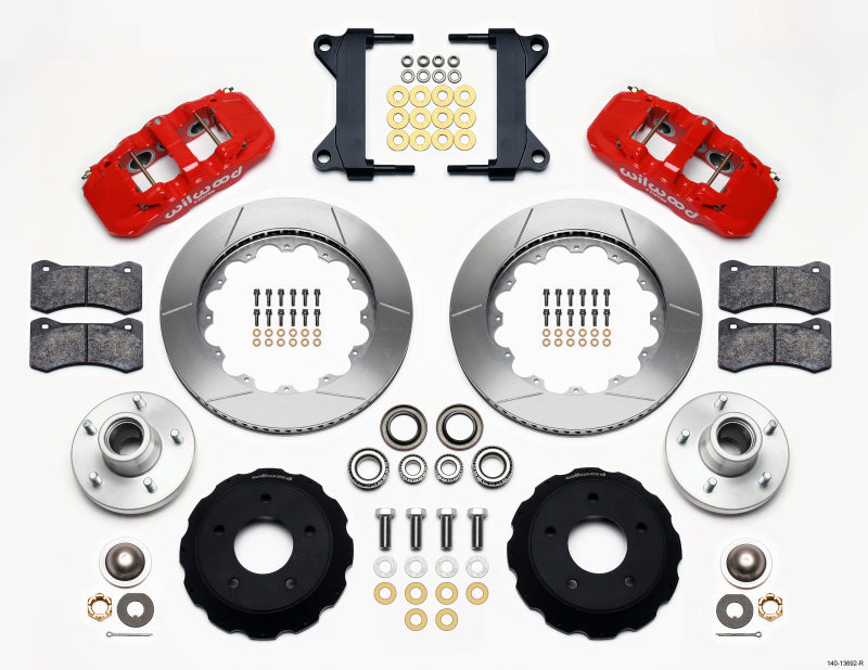 Wilwood AERO6 Front Hub Kit 14.00-Red Chevy C-10 60-87 CPP Drop Spindle Wilwood