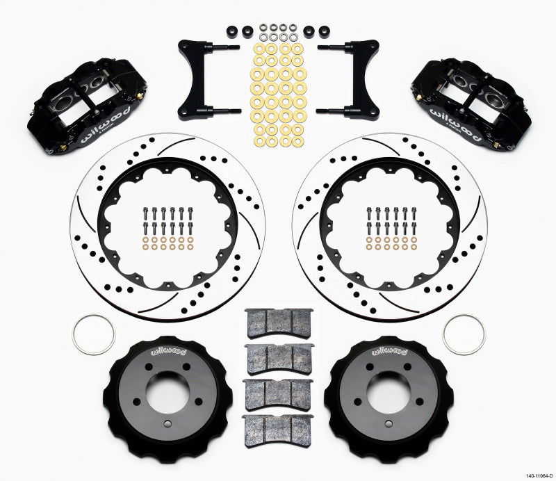 Wilwood Narrow Superlite 6R Front Hat Kit 14.00in Drilled 93-96 Mazda RX7 Wilwood