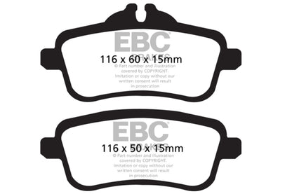 EBC 14+ Mercedes-Benz CLA45 AMG 2.0 Turbo Yellowstuff Rear Brake Pads - eliteracefab.com