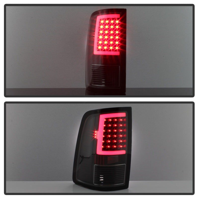 xTune 09-18 Dodge Ram 1500 LED Tail Lights - Black Smoke (ALT-ON-DR09-LBLED-BSM) - eliteracefab.com