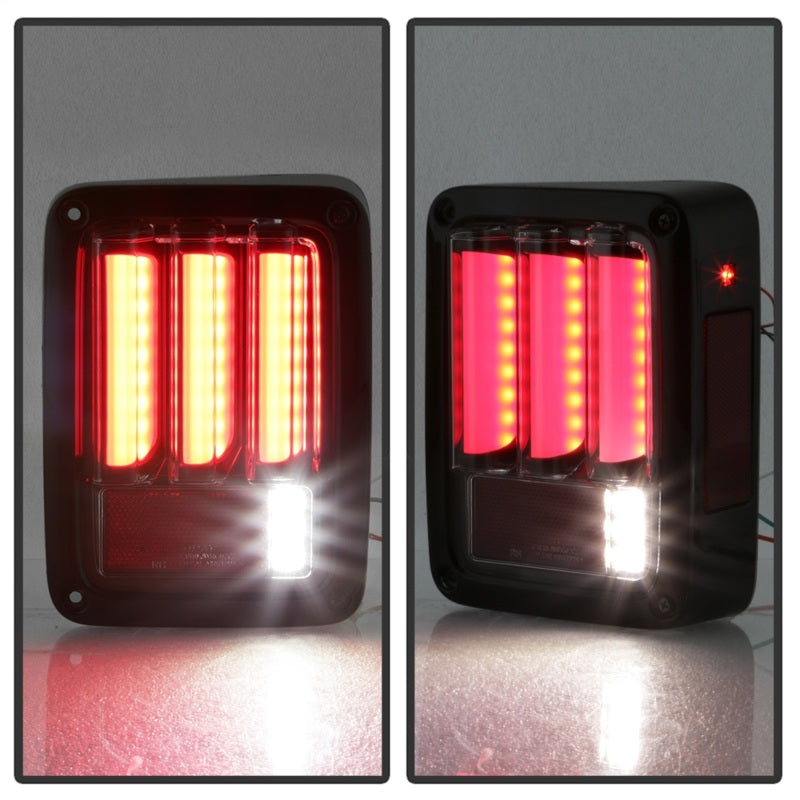 Spyder 07-16 Jeep Wrangler Verison 2 Light Bar LED Tail Lights - Smoke (ALT-YD-JWA07V2-LBLED-BSM) - eliteracefab.com