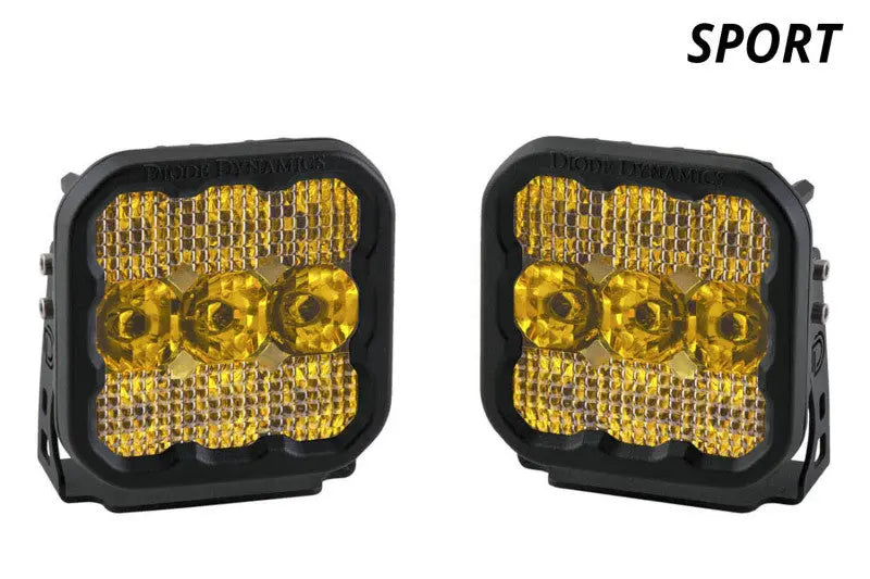 Diode Dynamics SS5 LED Pod Sport - Yellow Flood (Pair) Diode Dynamics