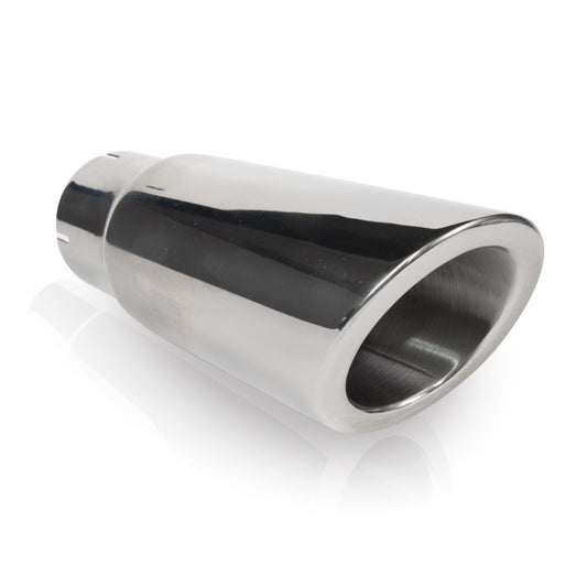 Stainless Works Single Wall Slash Cut Exhaust Tip - 3 1/2in Body 3in ID Inlet Stainless Works