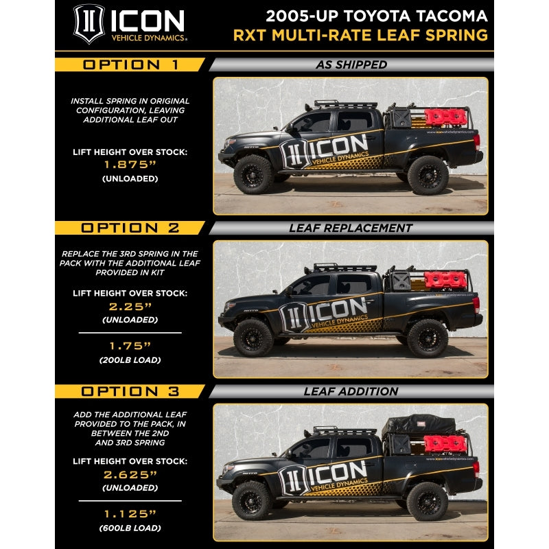 ICON 05-15 Toyota Tacoma 0-3.5in/16-17 Toyota Tacoma 0-2.75in Stg 10 Suspension System w/Tubular Uca - eliteracefab.com