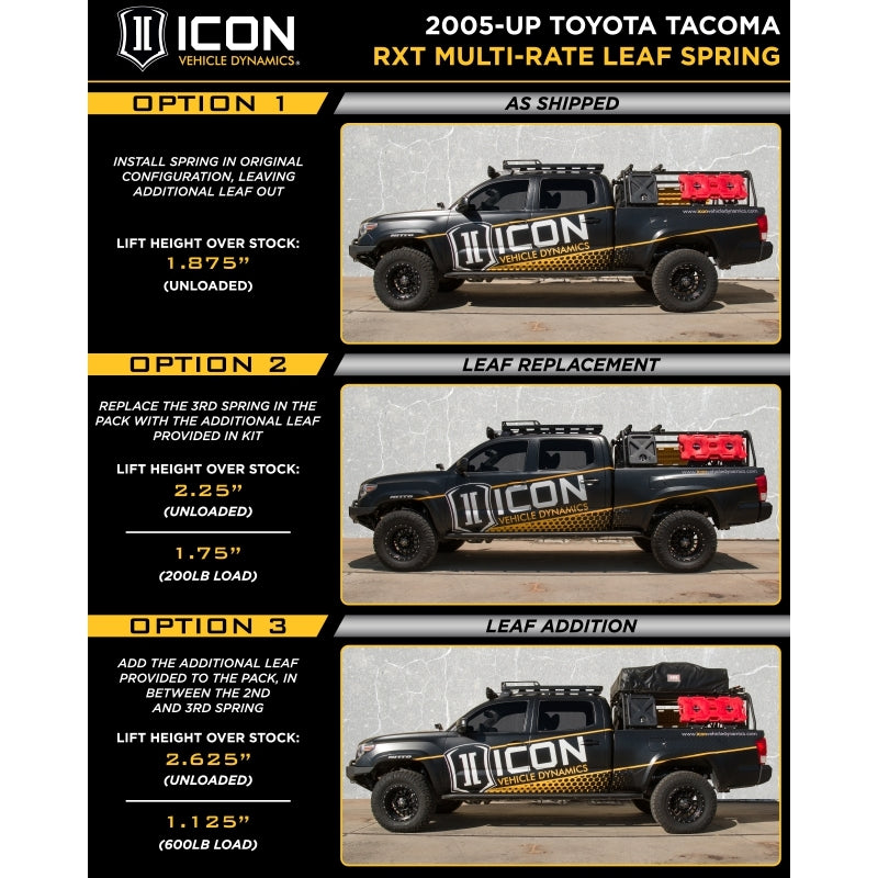 ICON 05-15 Toyota Tacoma 0-3.5in/16-17 Toyota Tacoma 0-2.75in Stg 9 Suspension System w/Tubular Uca - eliteracefab.com