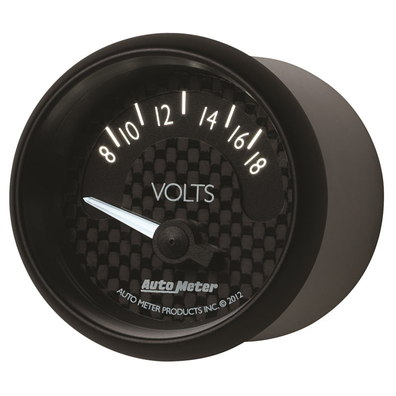 Autometer GT Series 52mm Short Sweep Electronic 8-18 Volts Voltmeter 8092