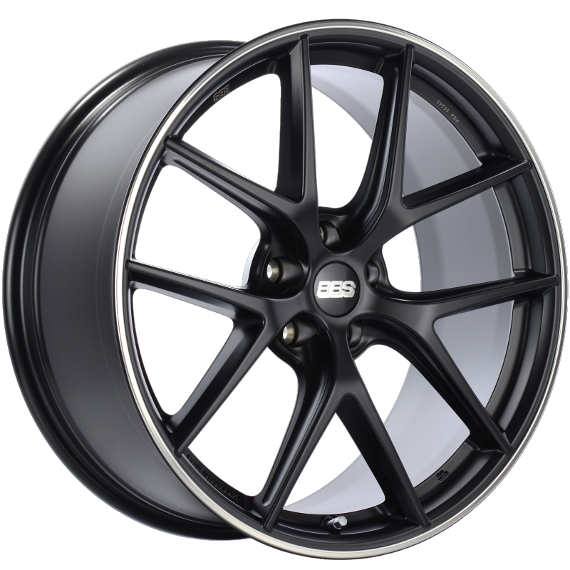 BBS CI-R 20x10 5x112 ET45 Satin Black Polished Rim Protector Wheel -82mm PFS/Clip Required