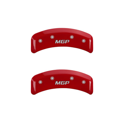 MGP 4 Caliper Covers Engraved Front & Rear MGP Red finish silver ch MGP