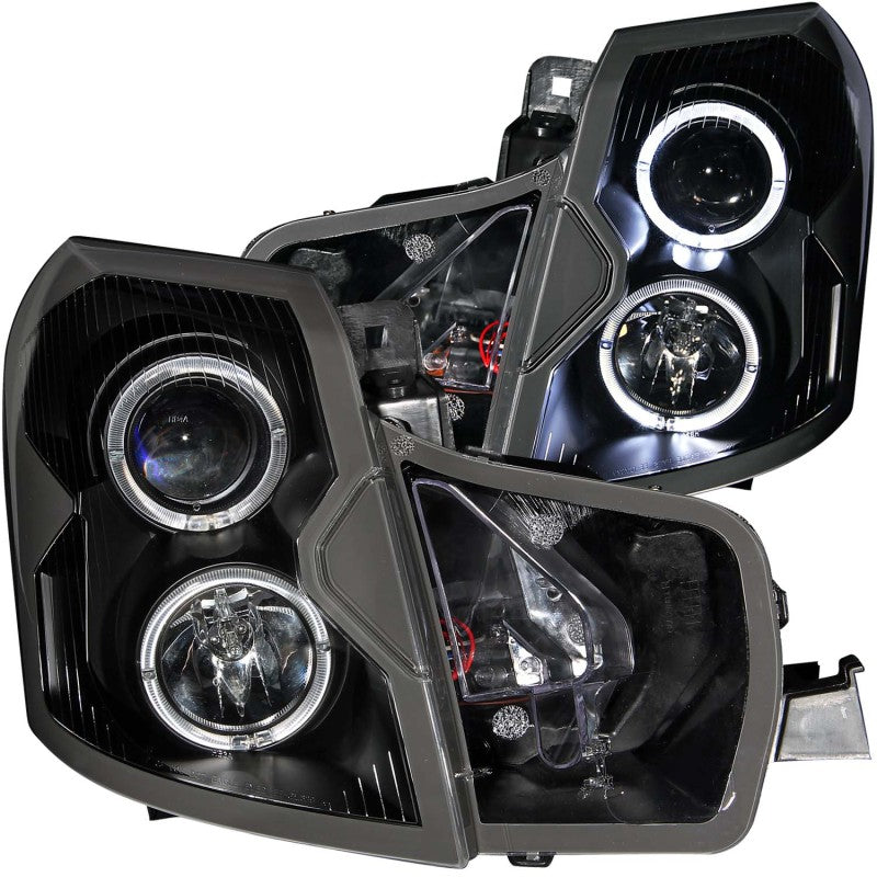 ANZO USA Cadillac Cts Projector Headlights W/ Halo Black; 2003-2007 - eliteracefab.com