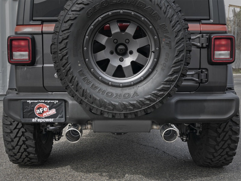 Rebel Series 2.5in 304 SS Cat-Back Exhaust w/ Polished Tips 2018+ Jeep Wrangler (JL) V6 3.6L aFe