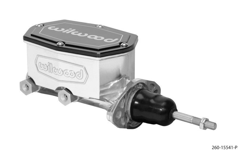 Wilwood Compact Tandem Master Cylinder - 1.12in Bore - w/Pushrod (Ball Burnished) Wilwood