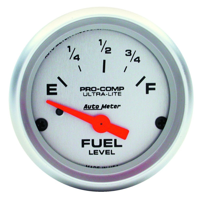 Autometer Ultra-Lite 52mm 240 OHMS Empty/33 OHMS Full Short Sweep Electronic Fuel Level Gauge 4316