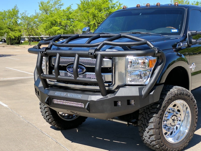 Road Armor 11-16 Ford F-250 Stealth Front Bumper w/Intimidator Guard - Tex Blk Road Armor