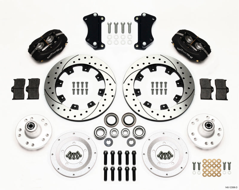 Wilwood Forged Dynalite Front Kit 12.19in Drilled Heidts Tri -5 2 inch Drop Spindle Wilwood