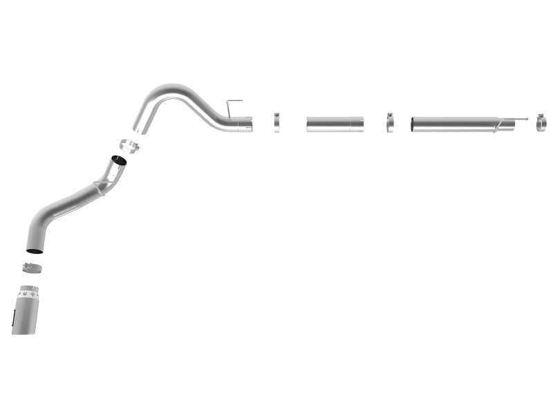 aFe Large Bore-HD 4in 409 SS DPF-Back Exh 18-19 Ford F-150 V6-3.0L (td) w/ Polished Tip aFe
