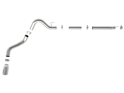 aFe Large Bore-HD 4in 409 SS DPF-Back Exh 18-19 Ford F-150 V6-3.0L (td) w/ Polished Tip aFe