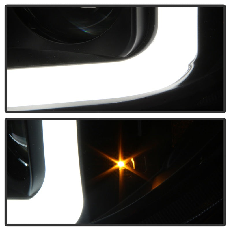 Spyder 08-13 Toyota Sequoia Projector Headlights - Light Bar DRL - Black PRO-YD-TTU07V2-LB-BK - eliteracefab.com