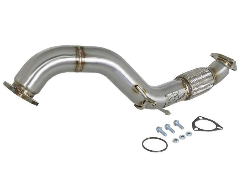 aFe Twisted Steel 3in Rear Down-Pipe/Mid Pipe 2017+ Honda Civic Type R I4 2.0L (t) - eliteracefab.com