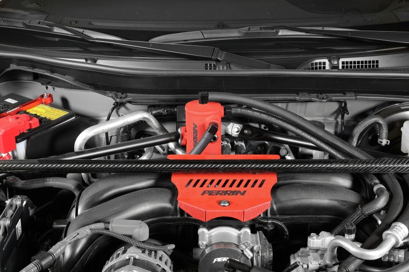 Perrin 22-23 Toyota GR86 / 13-16 Scion FR-S / 13-23 Subaru BRZ Air Oil Separator - Red Perrin Performance