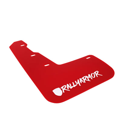 Rally Armor UR Red Mud Flap w/ White Logo for Subaru WRX & STI 2015-2021 - eliteracefab.com