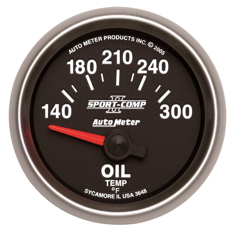 Autometer Sport-Comp II Electronic 140-300 Deg F Oil Temp Gauge 3648