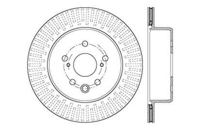 StopTech Lexus 13-15 GS350/14-15 IS350/13-15 GS350H/15 RC350 Left Rear Drilled Sport Brake Rotor - eliteracefab.com
