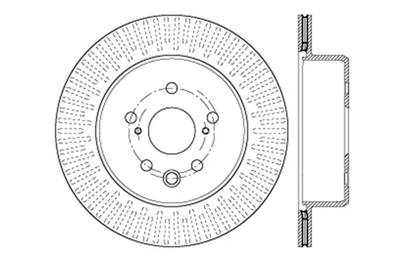 StopTech Lexus 13-15 GS350/14-15 IS350/13-15 GS350H/15 RC350 Left Rear Drilled Sport Brake Rotor - eliteracefab.com