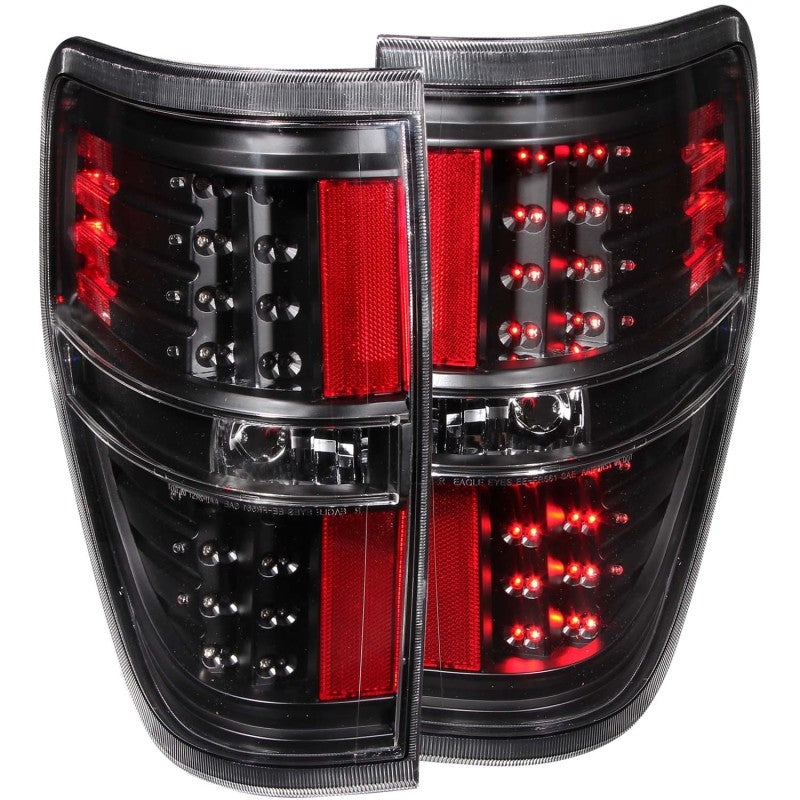 ANZO USA Ford F-150 Led Taillights Black; 2009-2014 - eliteracefab.com