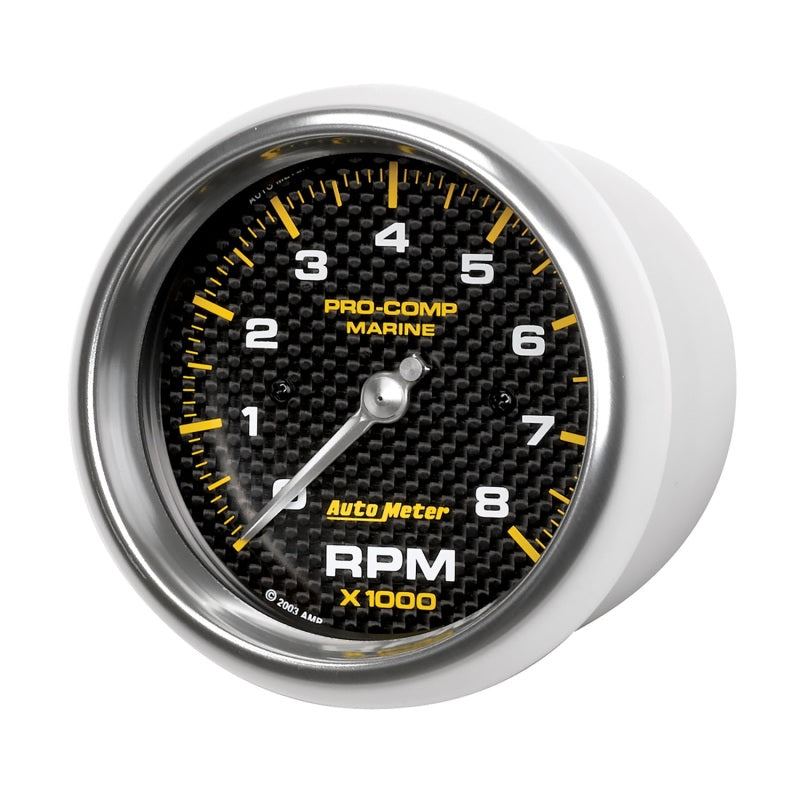 Autometer Marine Carbon Fiber 3-3/8in 8k RPM Tachometer.