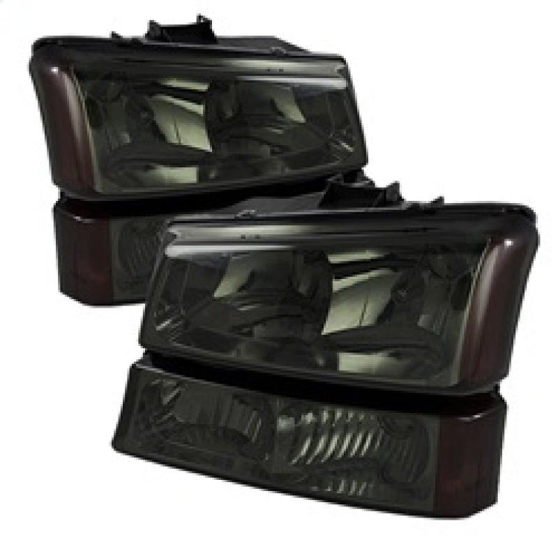 Xtune Chevy Silverado 2500HD 03-06 Crystal Headlights w/ Amber Lights Smoke HD-JH-CSIL03-AM-SM-SET - eliteracefab.com