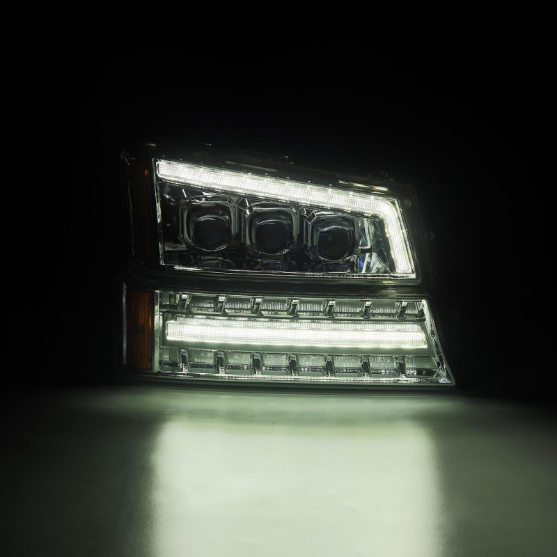 AlphaRex 880255 03-06 Chevy Silverado 1500/2500HD/3500HD/Avalanche Chrome NOVA LED Proj Headlights AlphaRex