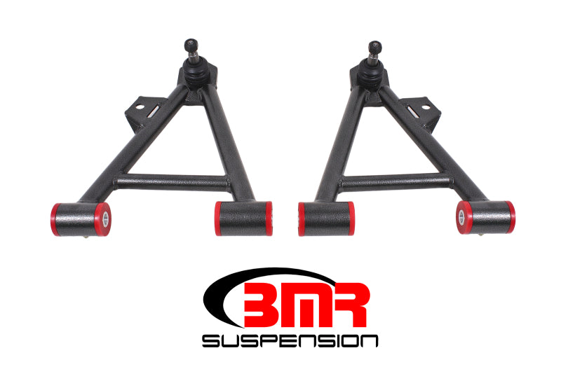 BMR 94-04 Mustang Lower Non-Adj. A-Arms (Coilover Only) w/ Tall Ball Joint (Poly) - Black Hammertone - eliteracefab.com